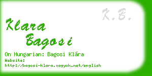 klara bagosi business card